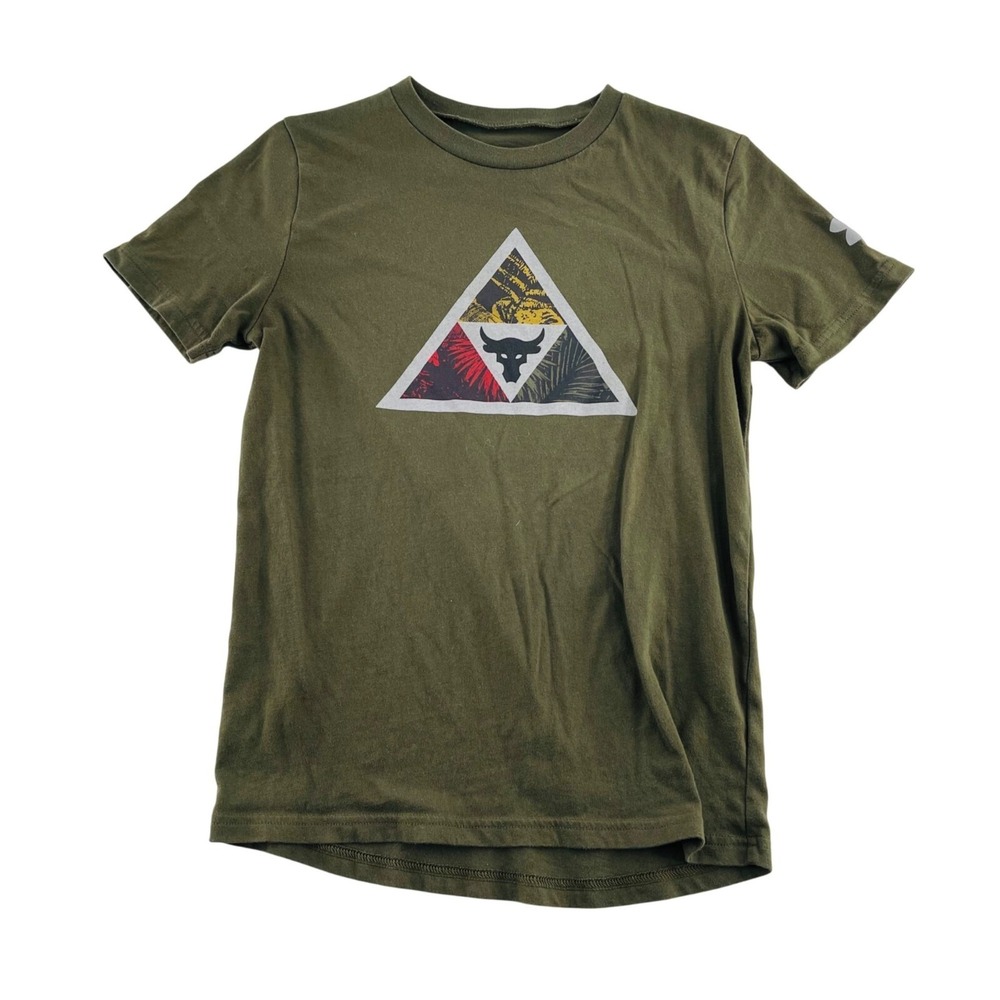 Under Armour‎ Youth Medium Olive Green Graphic T-Shirt